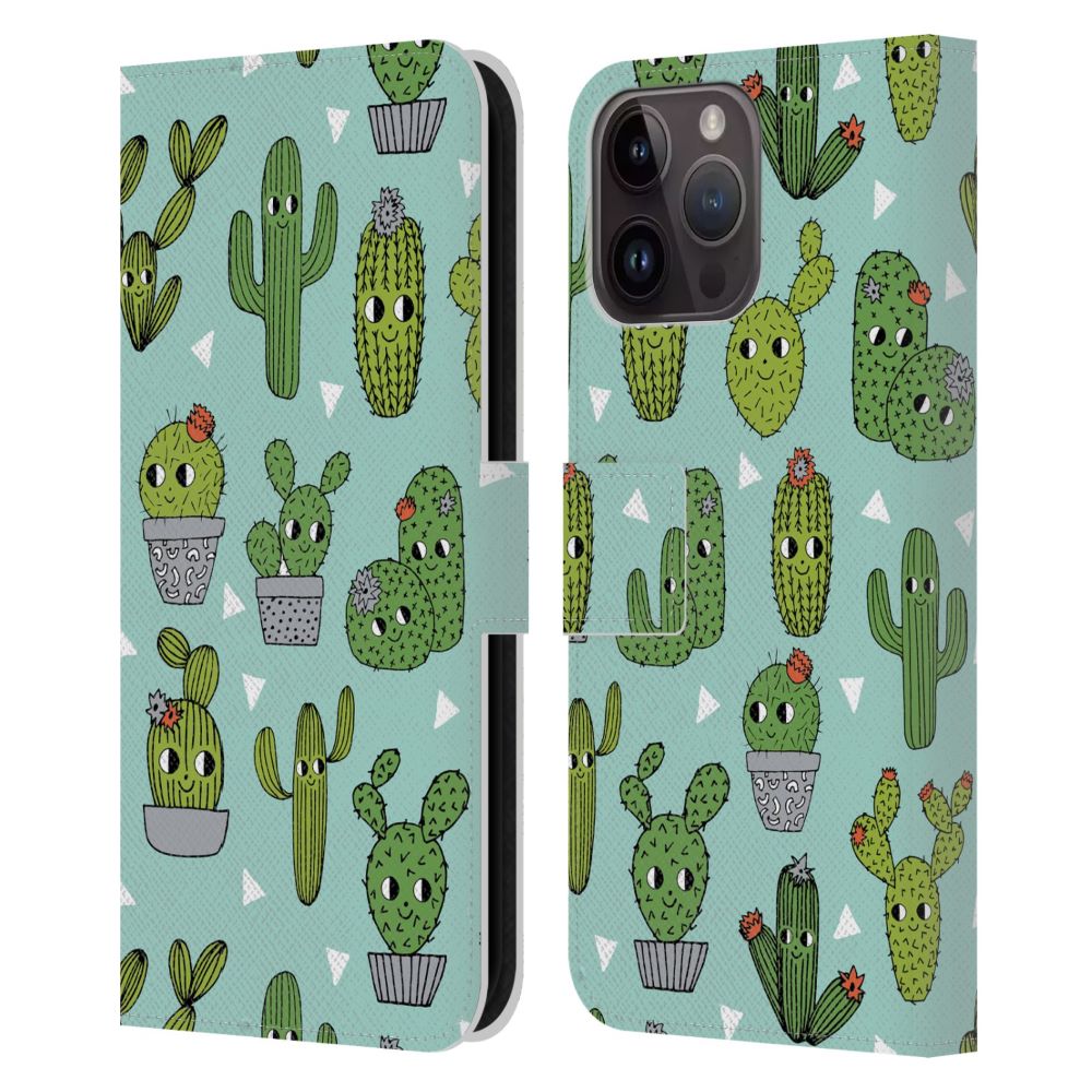 ANDREA LAUREN DESIGNSea Plant Pattern Happy Cactus レザー手帳型 /公式 オフィシャル