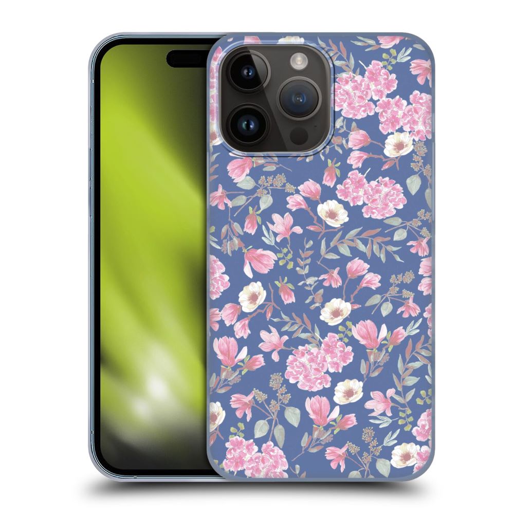 ANIS ILLUSTRATION - Floral Pattern / Romantic Blue Pink ハード case