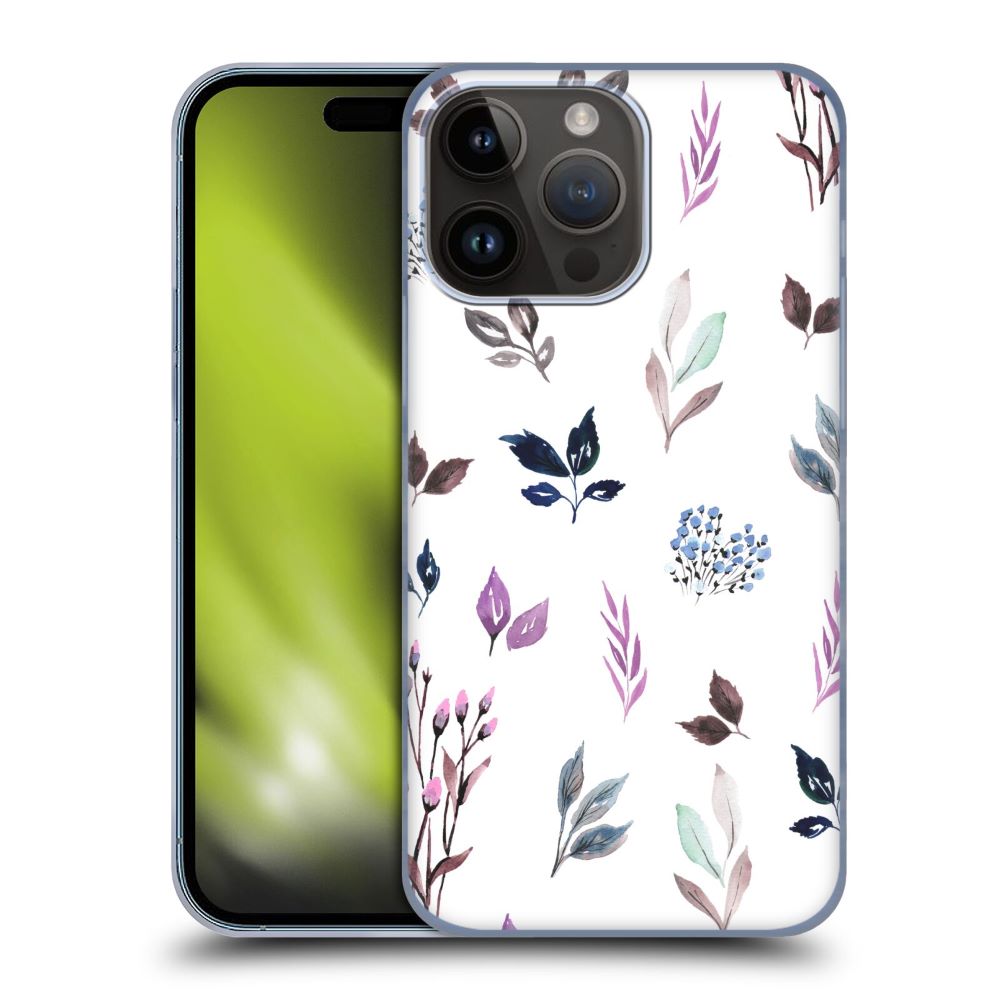 ANIS ILLUSTRATION - Floral And Leaves / Tiny Leaves Pattern Blue ハード case