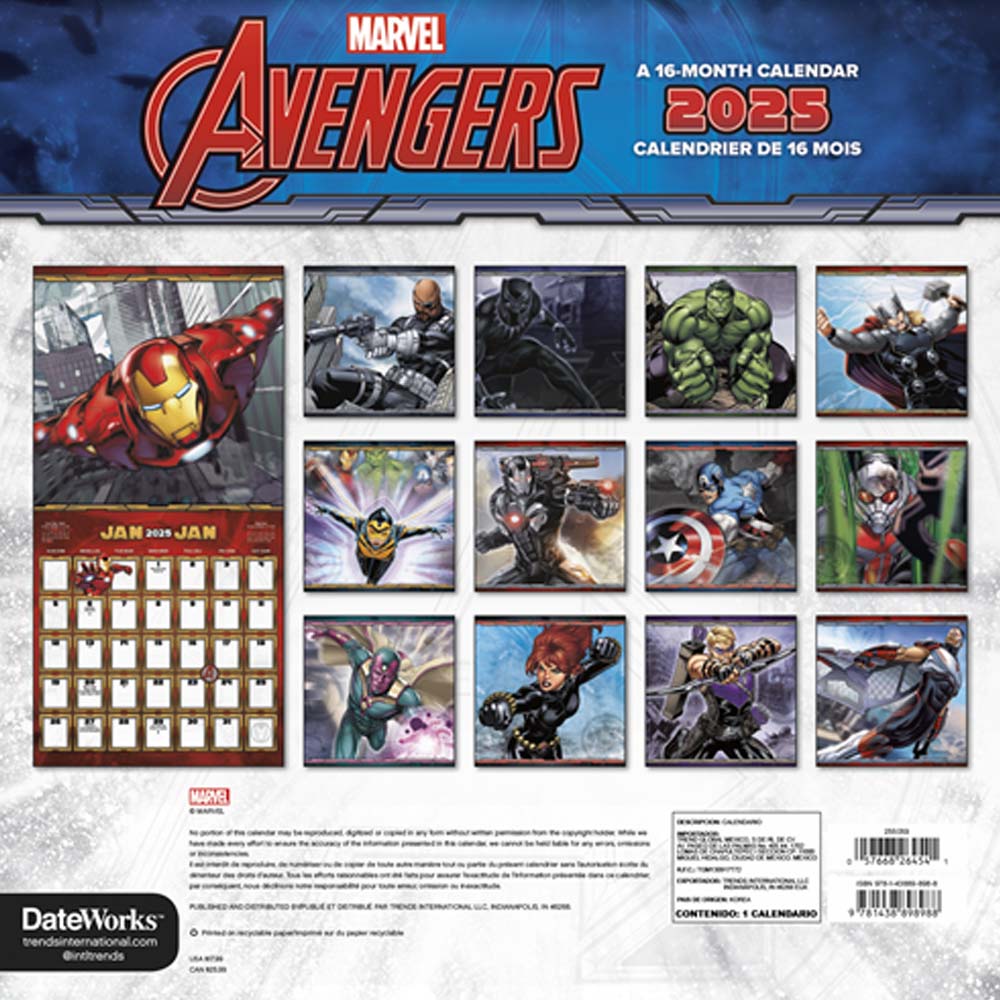 
                  
                    AVENGERS アベンジャーズ (2025年 新作 公開予定 ) CALENDAR 2025 カレンダー・ダイアリー 公式 オフィシャル
                  
                