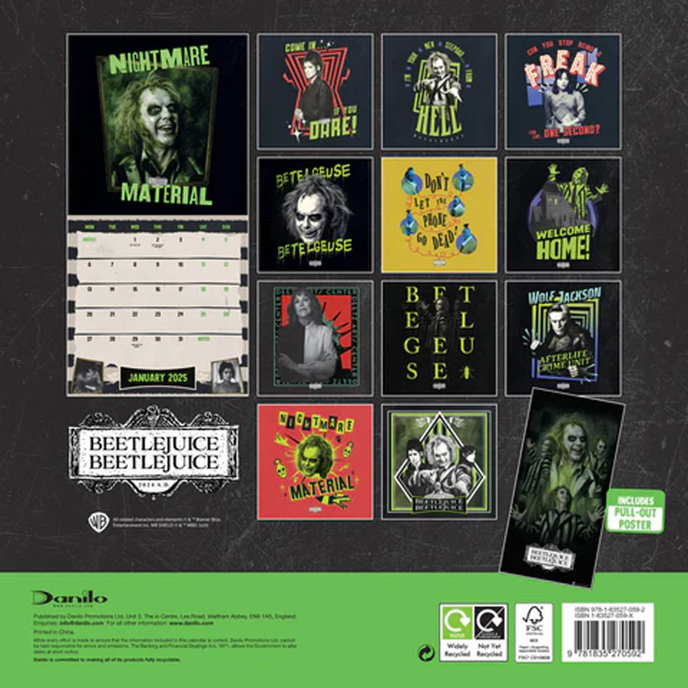 
                  
                    【予約商品】 BEETLEJUICE ビートルジュース (9月 新作公開 ) - 2025 SQUARE CALENDAR / カレンダー・ダイアリー 【公式 / オフィシャル】
                  
                