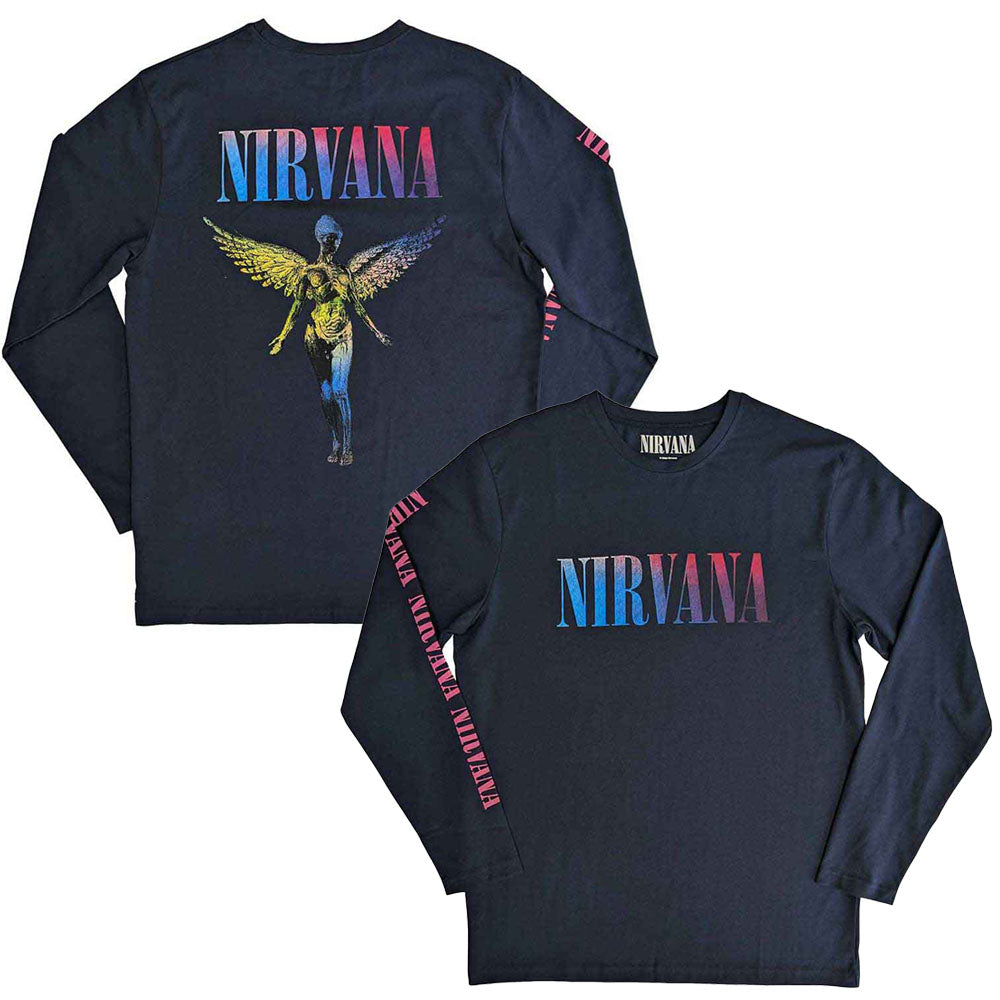 NIRVANA ニルヴァーナ (カート 追悼 30周年 ) - Angelic Gradient / バックプリントあり / 長袖 / アームプリントあり / Tシャツ / メンズ 【公式 / オフィシャル】