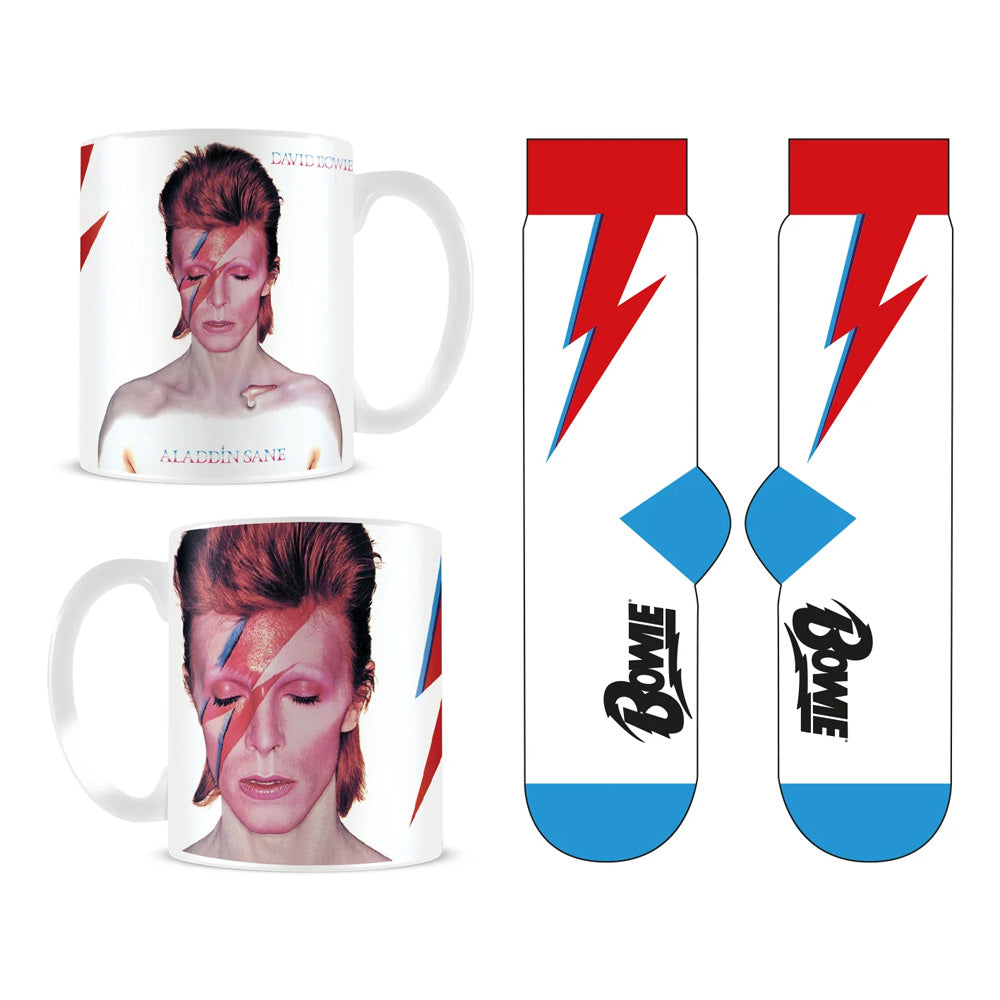 DAVID BOWIE デヴィッドボウイ - Aladdin Sane / マグ & ソックスセット / マグカップ 【公式 / オフィシャル】