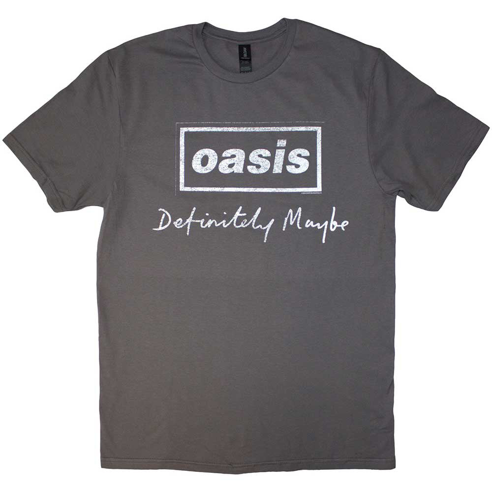 OASIS オアシス (2025 10月 来日 記念 ) - Definitely Maybe Distressed Text Logo / Tシャツ / メンズ 【公式 / オフィシャル】