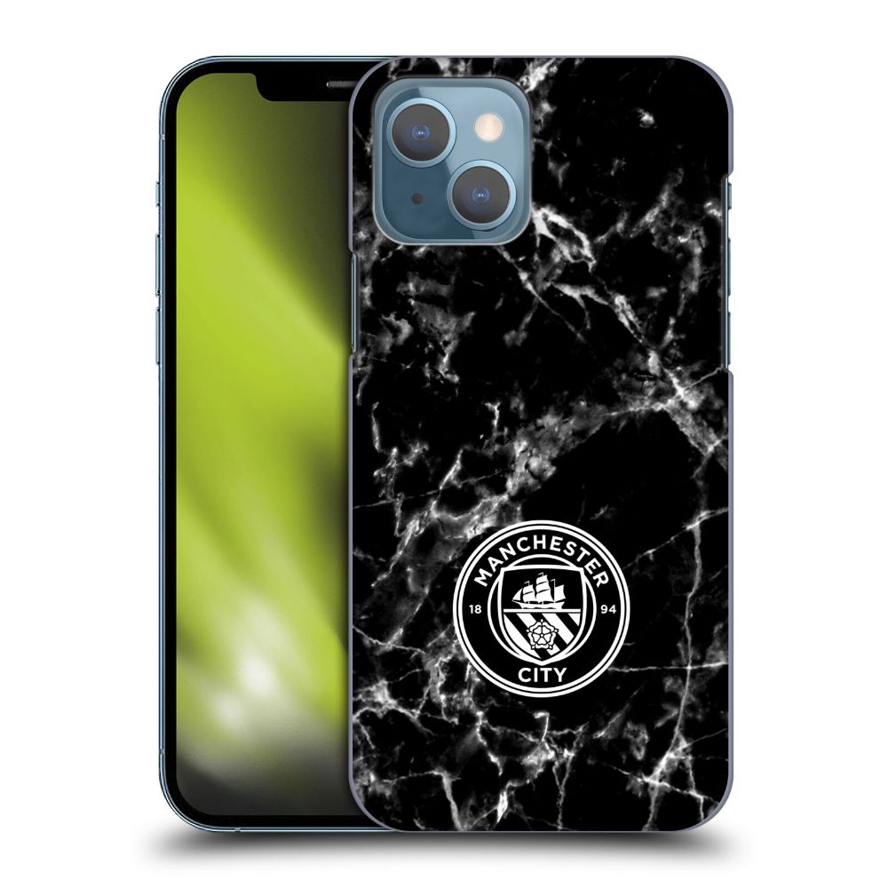 MANCHESTER CITY FC - Marble Badge / Black White Mono ハード case