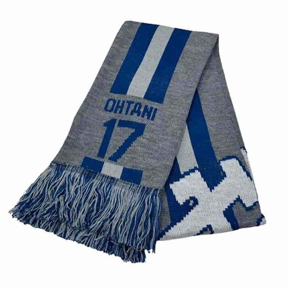 SHOHEI OHTANI 大谷翔平 - MLB公式 LOS ANGELES DODGERS 2023 GRAY BIG LOGO SCARF / 限定 / スカーフ・マフラー 【公式 / オフィシャル】