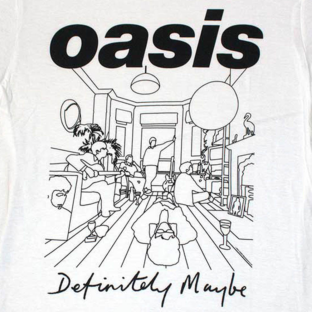 OASIS オアシス (2025 10月 来日 記念 ) - Definitely Maybe Line Drawing / Tシャツ / メンズ 【公式 / オフィシャル】