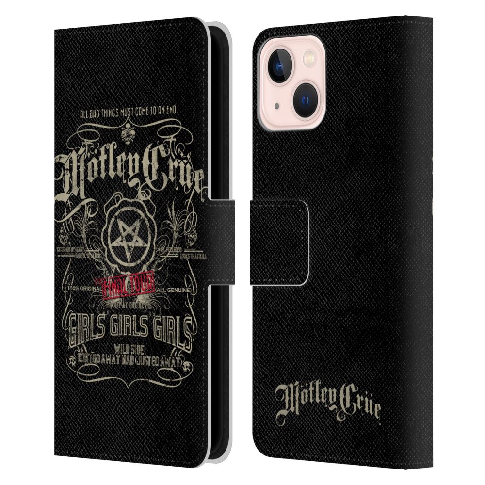 MOTLEY CRUE モトリークルー - Tours / Girls Girls Girls レザー手帳型 / Apple iPhoneケース 【公式 / オフィシャル】