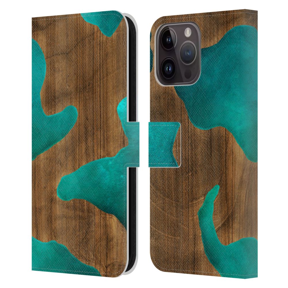 AIMEE STEWART エイミースチュワート - Wood & Resin / Aqua レザー手帳型 / Apple iPhoneケース 【公式 / オフィシャル】