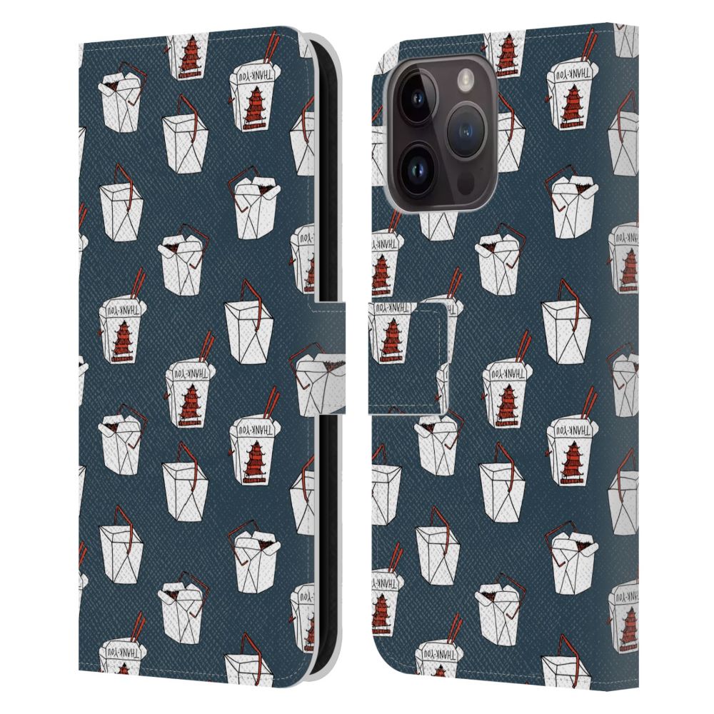 ANDREA LAUREN DESIGN -Food Pattern / Take Out レザー手帳型 / Apple iPhoneケース 【公式 / オフィシャル】