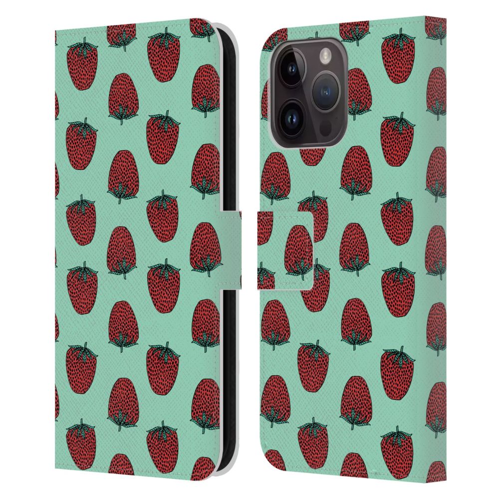 ANDREA LAUREN DESIGN -Food Pattern / Strawberry レザー手帳型