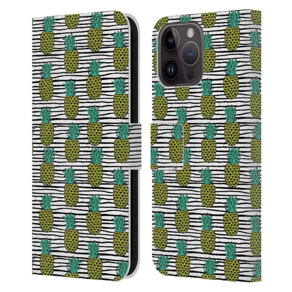 ANDREA LAUREN DESIGN -Food Pattern / Pineapples レザー手帳型 / Apple iPhoneケース 【公式 / オフィシャル】