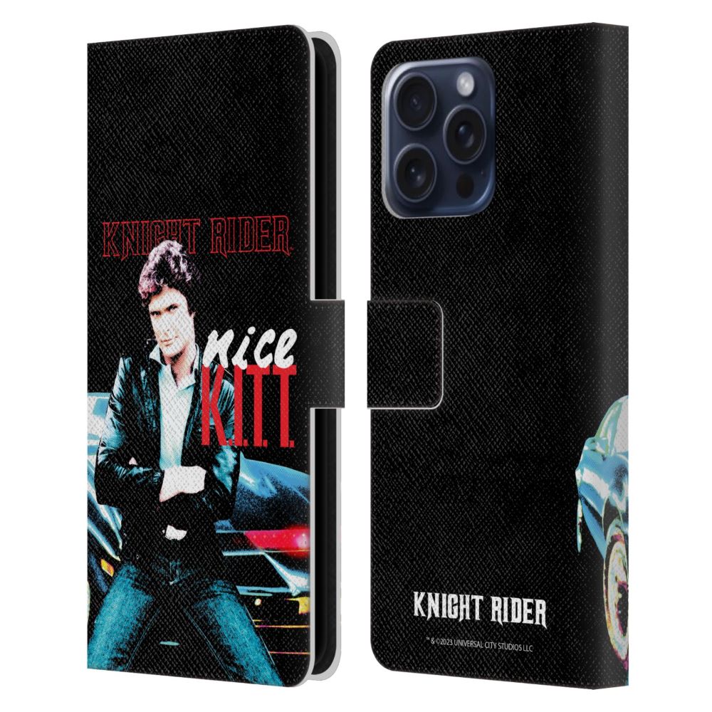 KNIGHT RIDER ナイトライダー - Core Graphics / Michael Knight レザー手帳型 / Apple iPhoneケース 【公式 / オフィシャル】