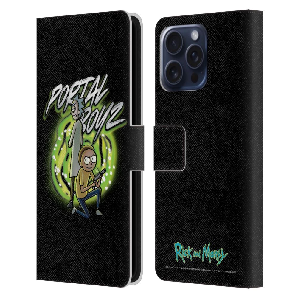 RICK AND MORTY リックアンドモーティ - Season 5 Graphics / Portal Boyz レザー手帳型 / Apple iPhoneケース 【公式 / オフィシャル】