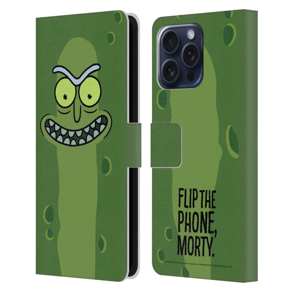 RICK AND MORTY リックアンドモーティ - Season 3 Graphics / Pickle Rick レザー手帳型 / Apple iPhoneケース 【公式 / オフィシャル】