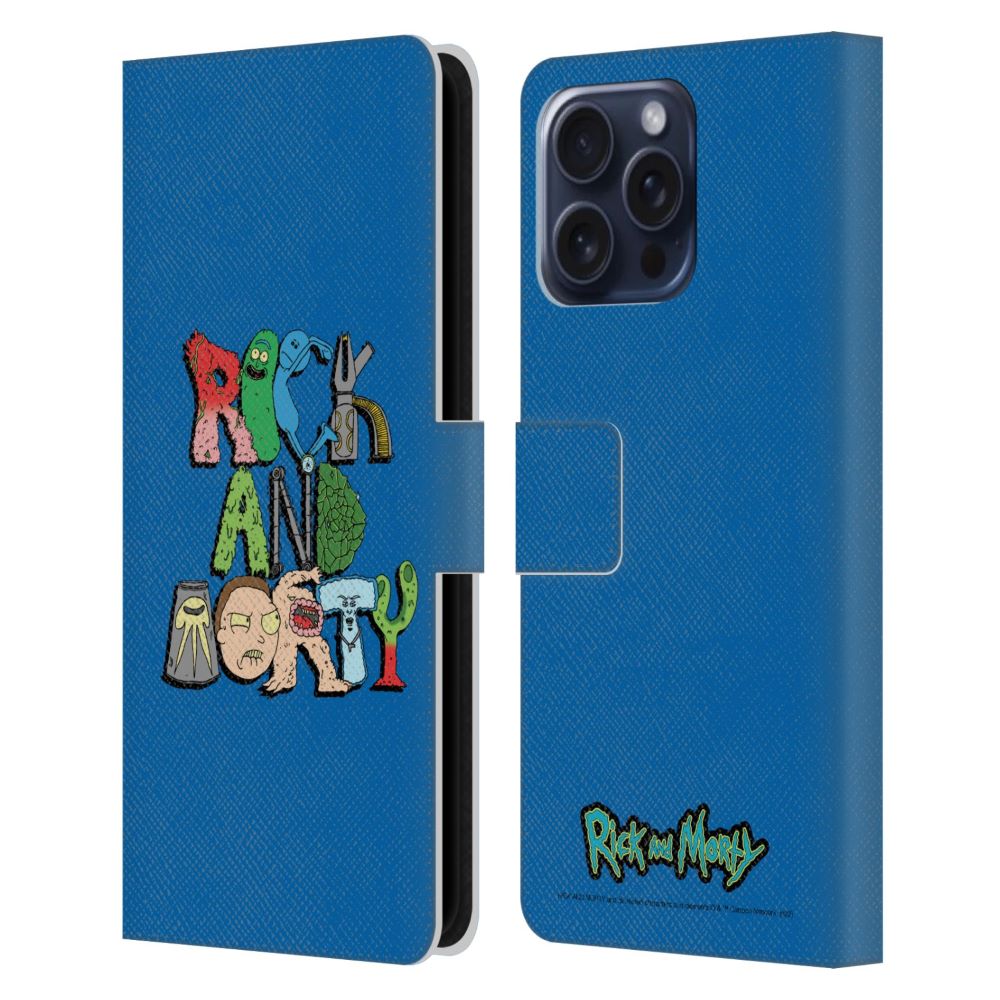 RICK AND MORTY リックアンドモーティ - Season 3 Character Art / Typography レザー手帳型 / Apple iPhoneケース 【公式 / オフィシャル】