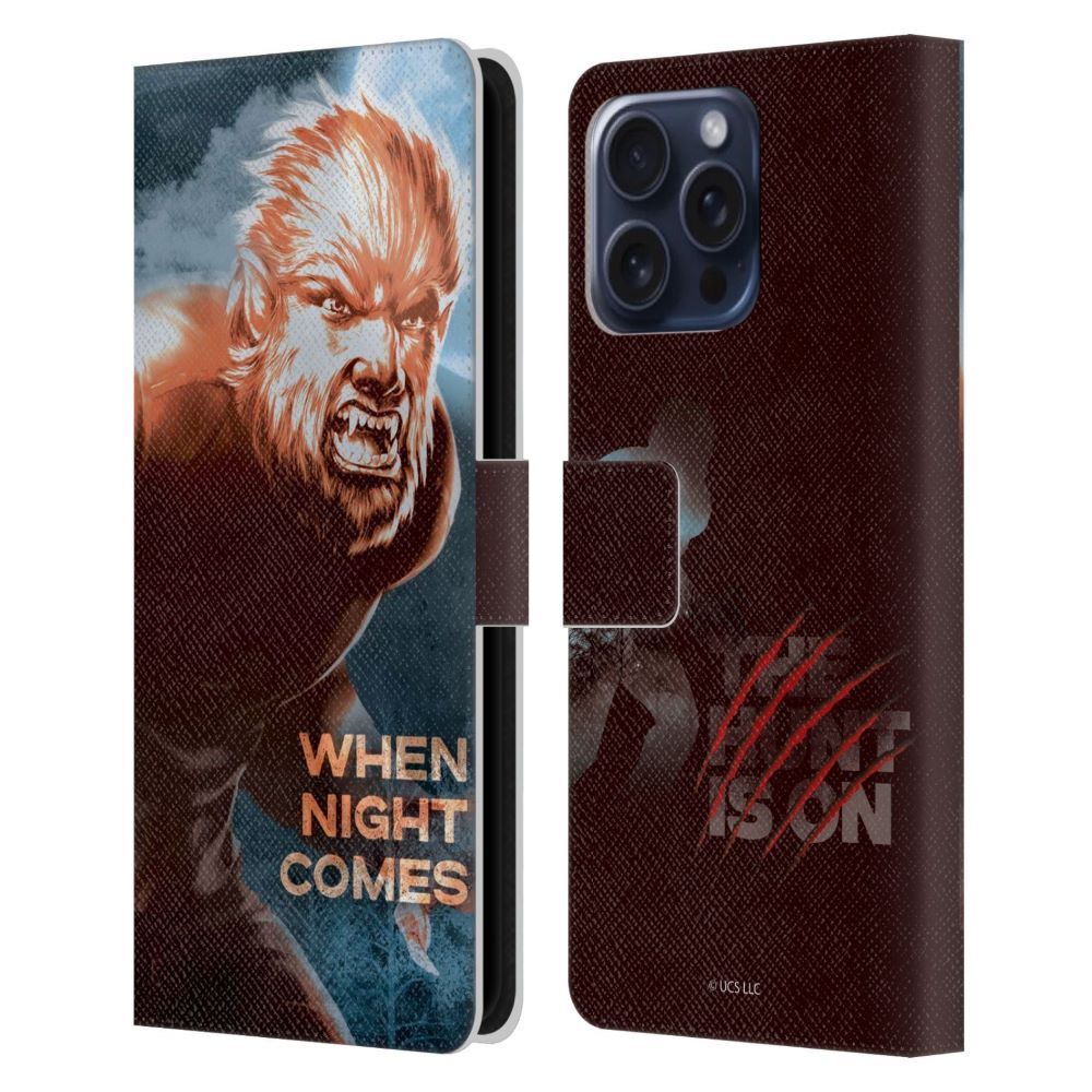 UNIVERSAL MONSTERS ブレックファスト・クラブ - The Wolf Man / When Night Comes レザー手帳型 / Apple iPhoneケース 【公式 / オフィシャル】