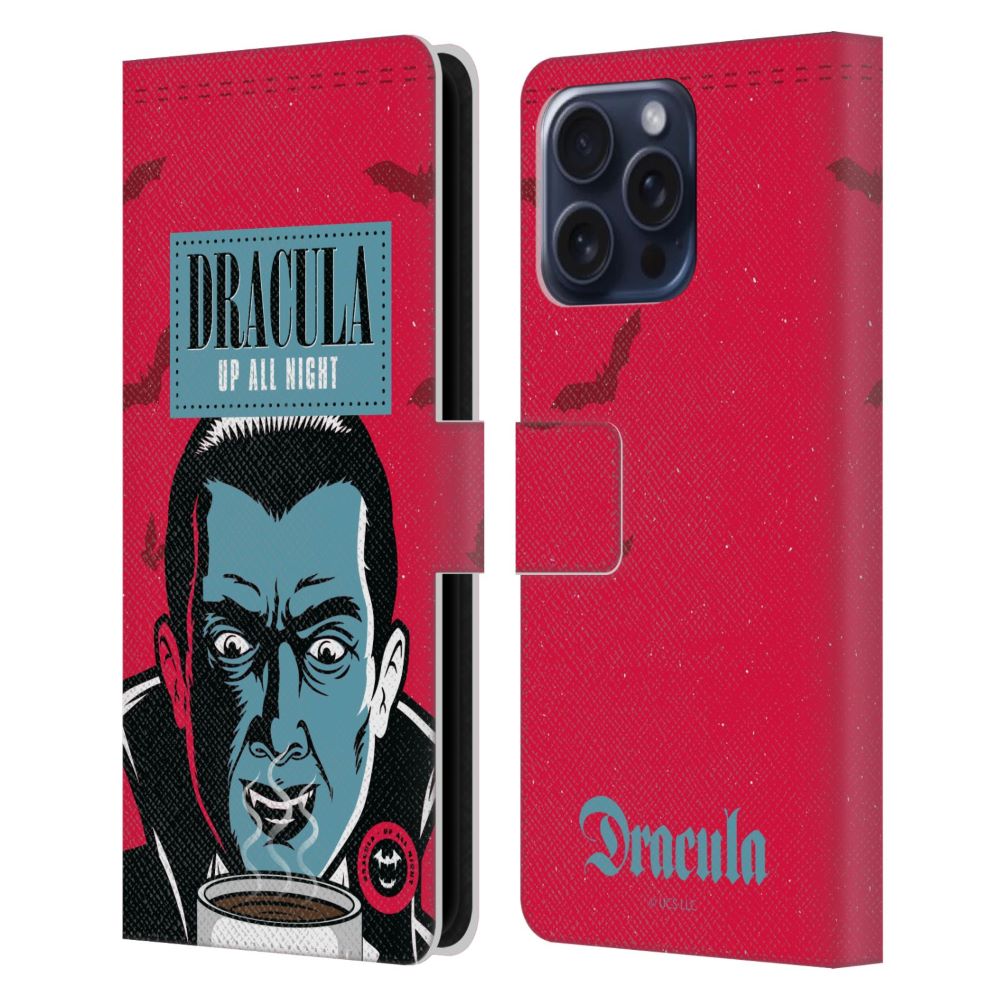 UNIVERSAL MONSTERS ブレックファスト・クラブ - Dracula / Up All Night レザー手帳型 / Apple iPhoneケース 【公式 / オフィシャル】