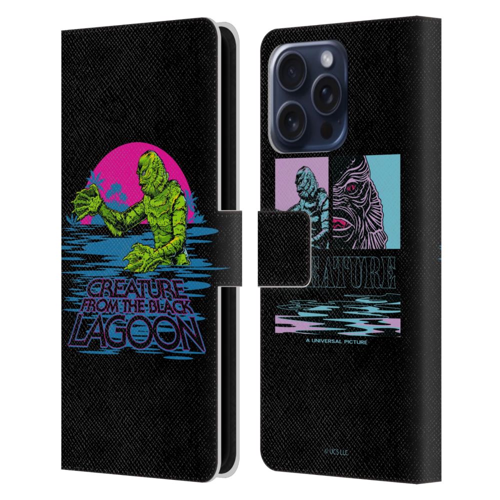 UNIVERSAL MONSTERS ブレックファスト・クラブ - Creature From The Black Lagoon / Pink レザー手帳型 / Apple iPhoneケース 【公式 / オフィシャル】