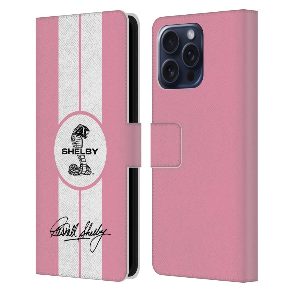 SHELBY シェルビー - Car Graphics / 1965 427 S/C Pink レザー手帳型 / Apple iPhoneケース 【公式 / オフィシャル】