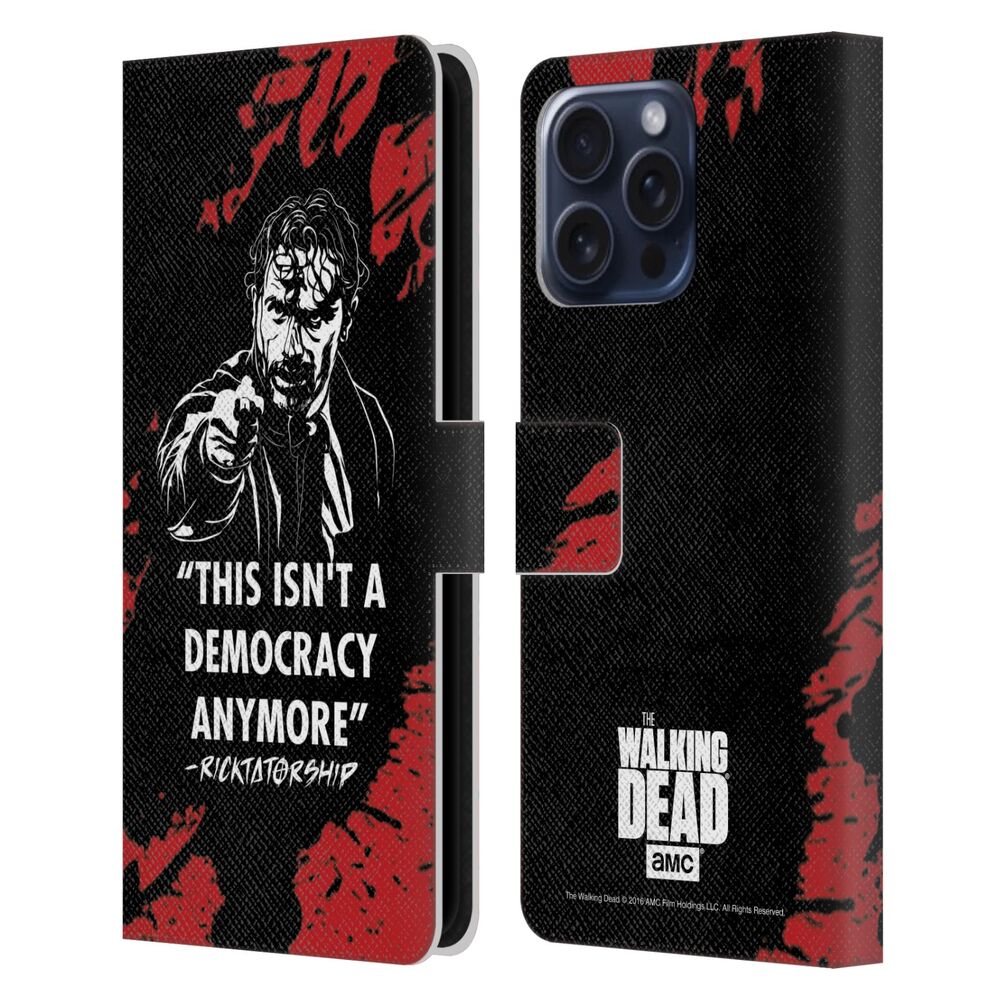 WALKING DEAD ウォーキングデッド - Typography / Ricktatorship レザー手帳型 / Apple iPhoneケース 【公式 / オフィシャル】