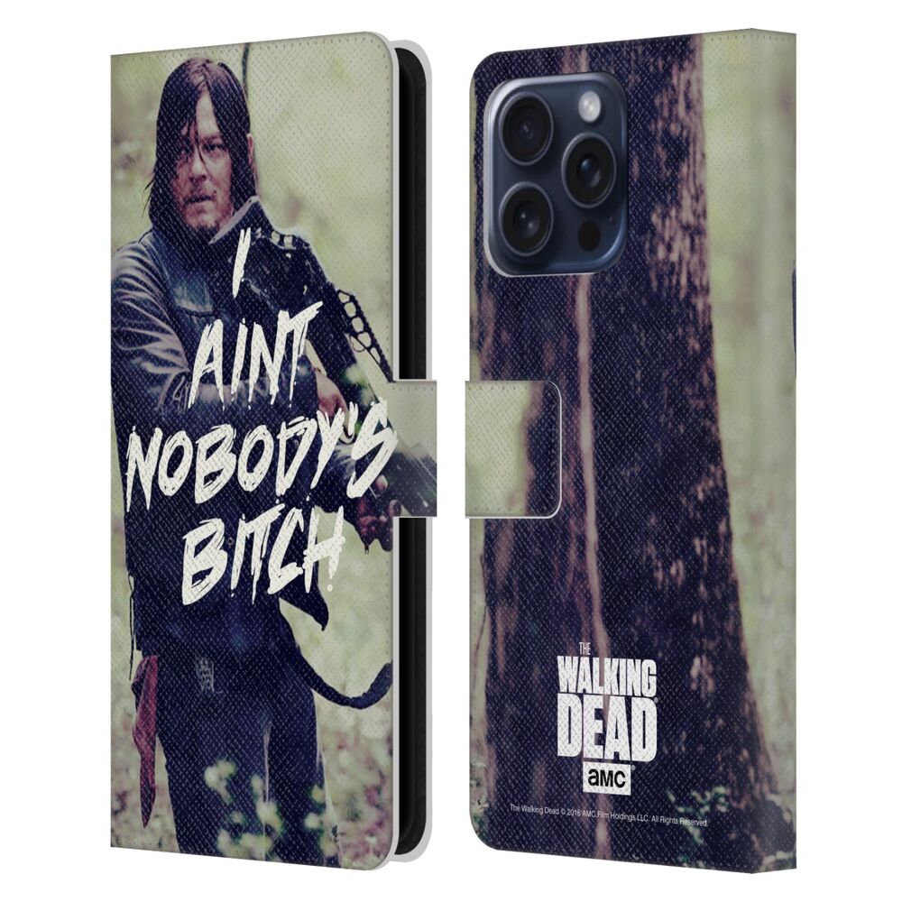 WALKING DEAD ウォーキングデッド - Typography / Daryl レザー手帳型 / Apple iPhoneケース 【公式 / オフィシャル】