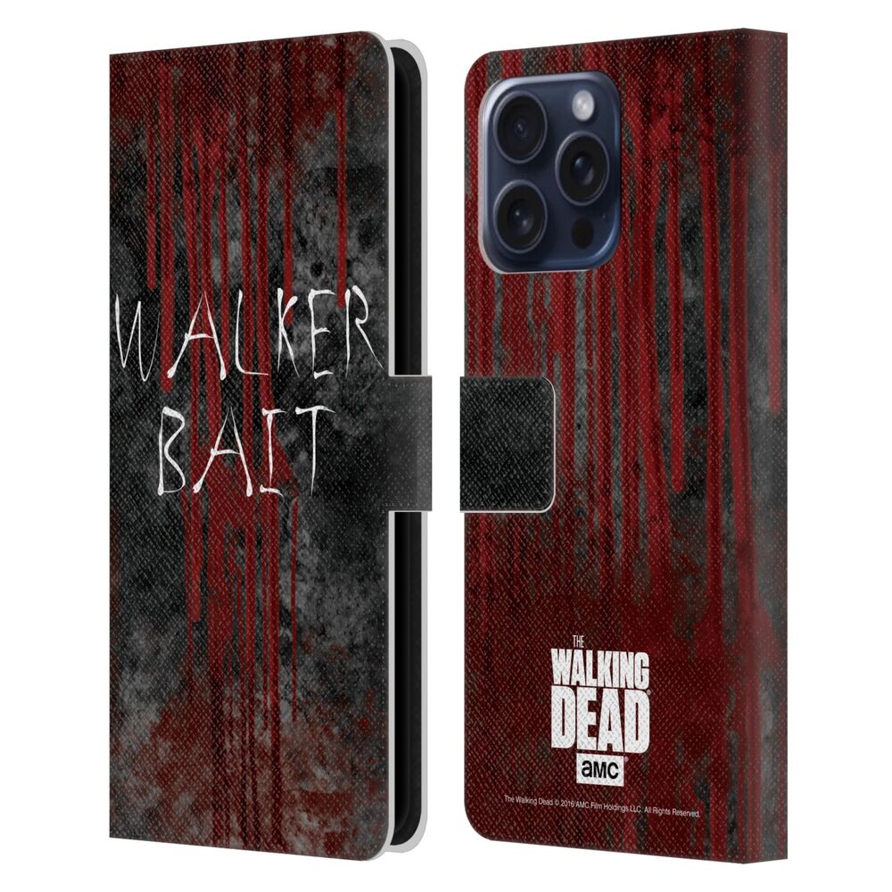 WALKING DEAD ウォーキングデッド - Typography / Walker Bait レザー手帳型 / Apple iPhoneケース 【公式 / オフィシャル】