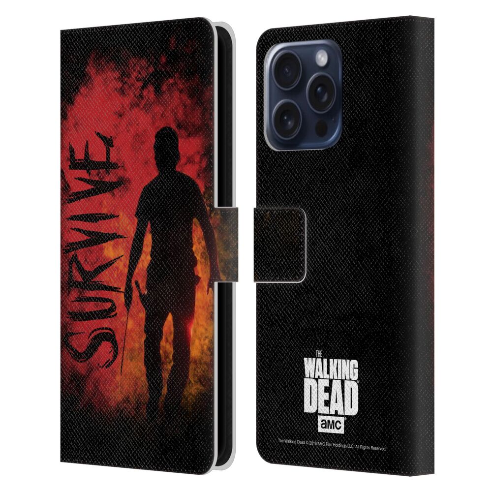 WALKING DEAD ウォーキングデッド - Typography / Survive Rick Machete レザー手帳型 / Apple iPhoneケース 【公式 / オフィシャル】