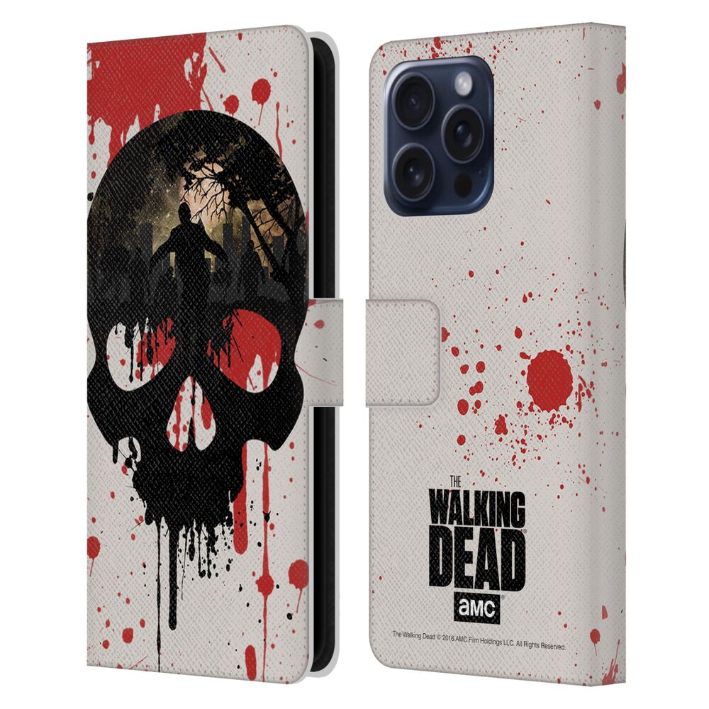 WALKING DEAD ウォーキングデッド - Silhouettes / Skull レザー手帳型 / Apple iPhoneケース 【公式 / オフィシャル】