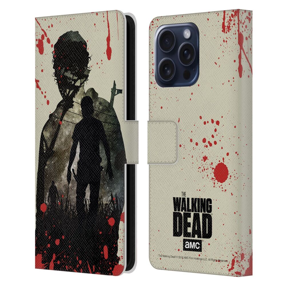 WALKING DEAD ウォーキングデッド - Silhouettes / Rick レザー手帳型 / Apple iPhoneケース 【公式 / オフィシャル】