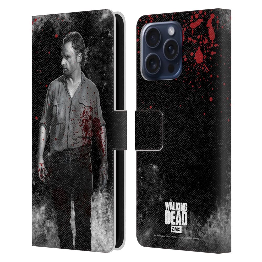 WALKING DEAD ウォーキングデッド - Gore / Rick Grimes レザー手帳型 / Apple iPhoneケース 【公式 / オフィシャル】