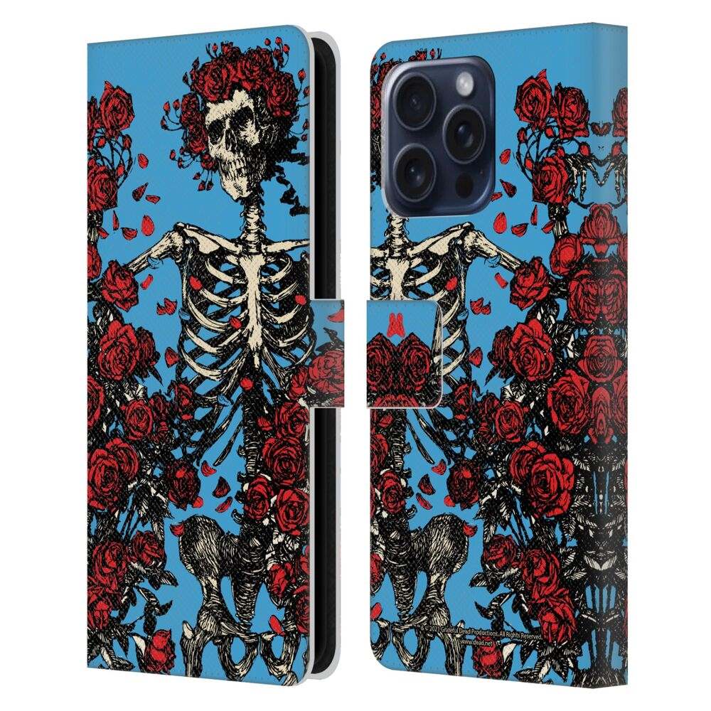 GRATEFUL DEAD グレイトフルデッド - Trends / Bertha Skull Roses レザー手帳型 / Apple iPhoneケース 【公式 / オフィシャル】