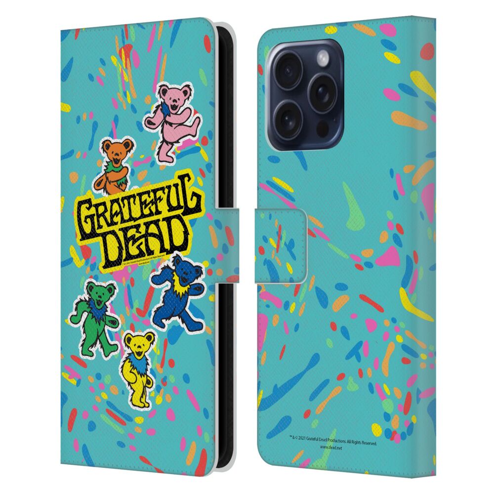 GRATEFUL DEAD グレイトフルデッド - Trends / Bear Color Splatter レザー手帳型 / Apple iPhoneケース 【公式 / オフィシャル】