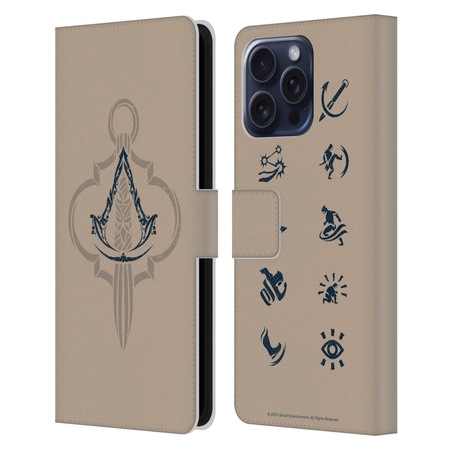 ASSASSINS CREED アサシンクリード - Mirage Graphics / Crest Hidden Blade レザー手帳型 / Apple iPhoneケース 【公式 / オフィシャル】