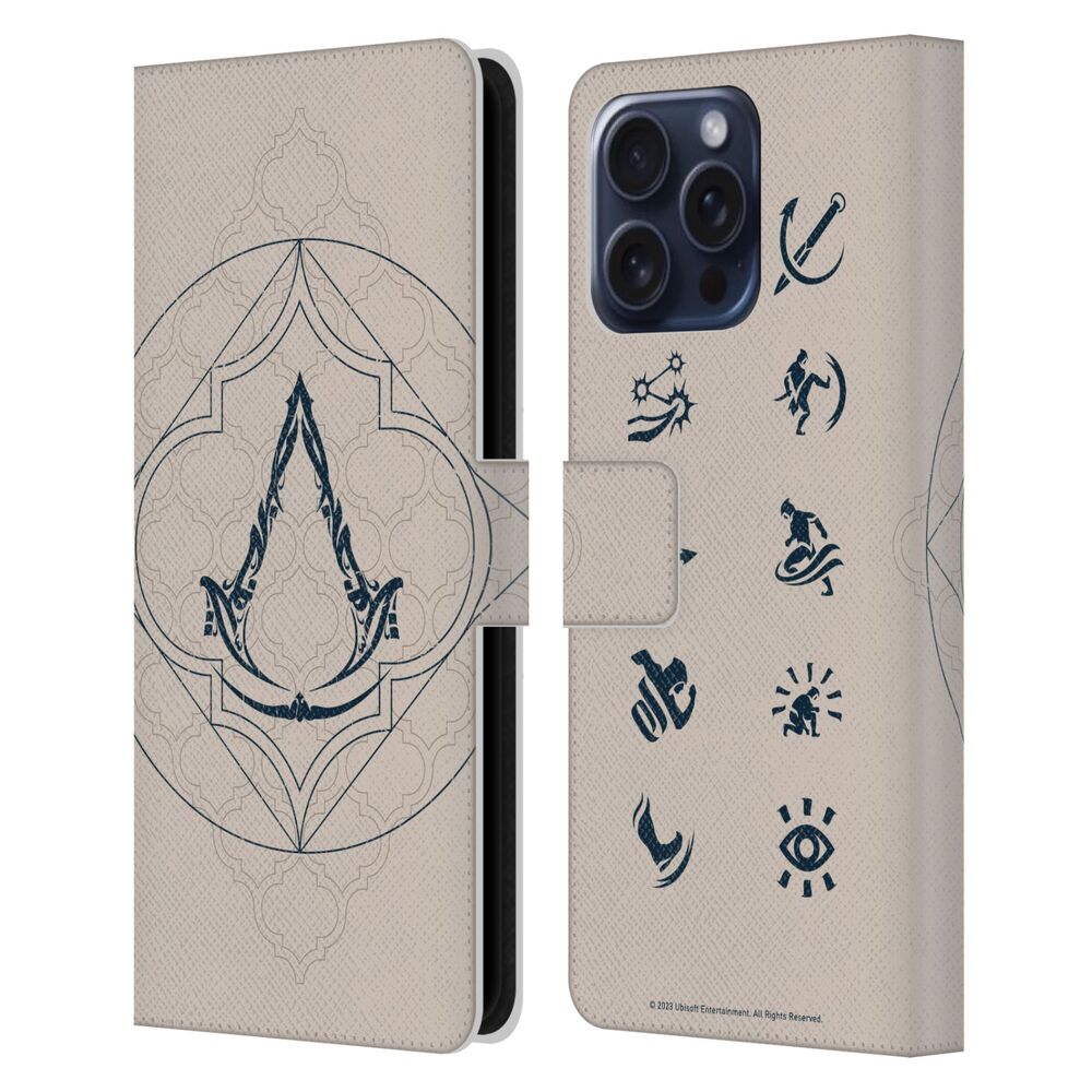 ASSASSINS CREED アサシンクリード - Mirage Graphics / Crest レザー手帳型 / Apple iPhoneケース 【公式 / オフィシャル】