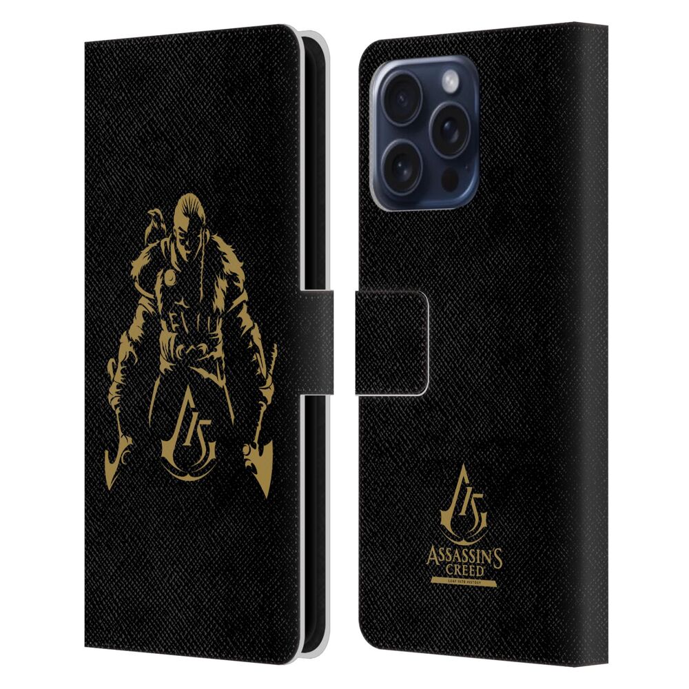 ASSASSINS CREED アサシンクリード - 15th Anniversary Graphics / Male Eivor Silhouette レザー手帳型 / Apple iPhoneケース 【公式 / オフィシャル】