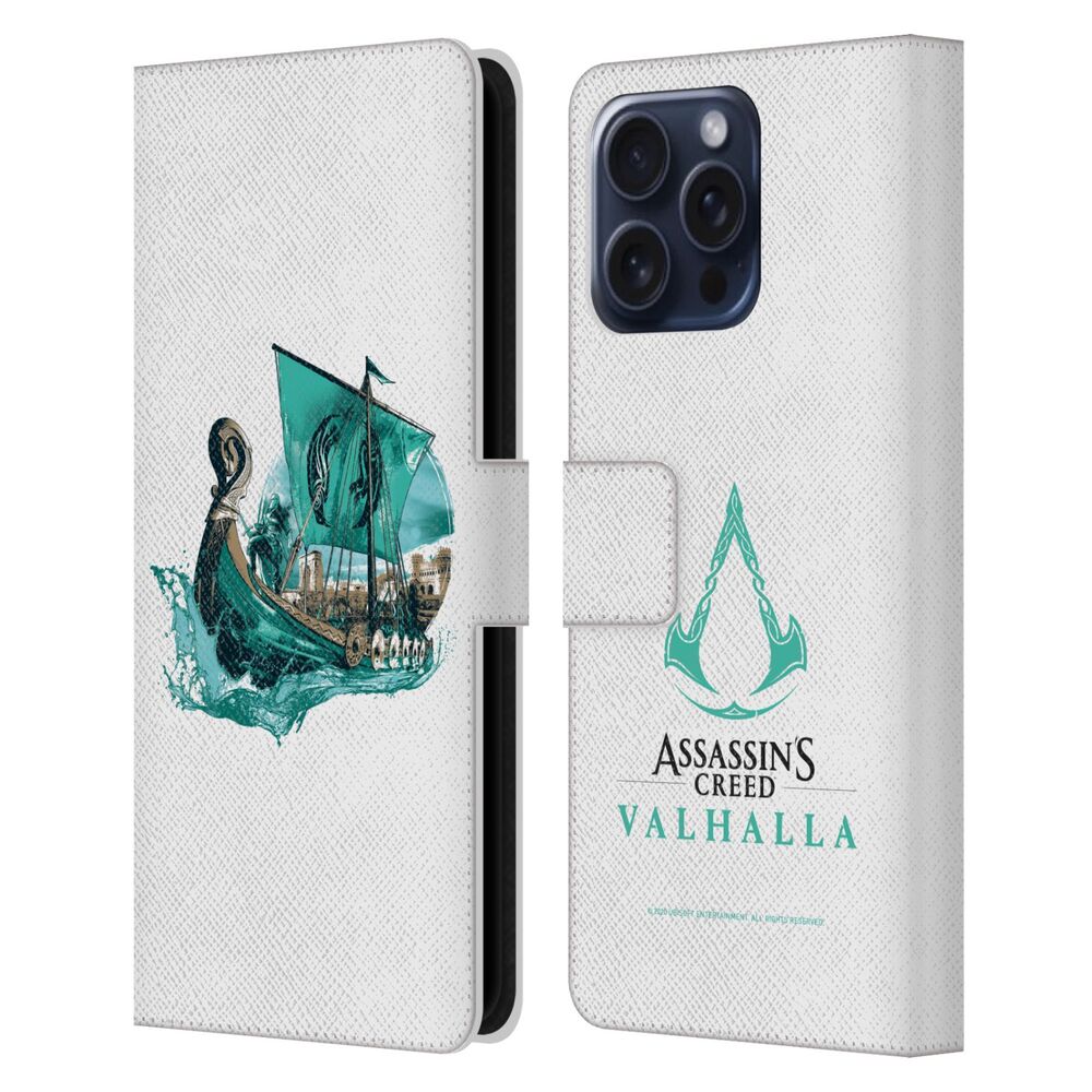 ASSASSINS CREED アサシンクリード - Valhalla Compositions And Patterns / Eivor's Drakkar レザー手帳型 / Apple iPhoneケース 【公式 / オフィシャル】