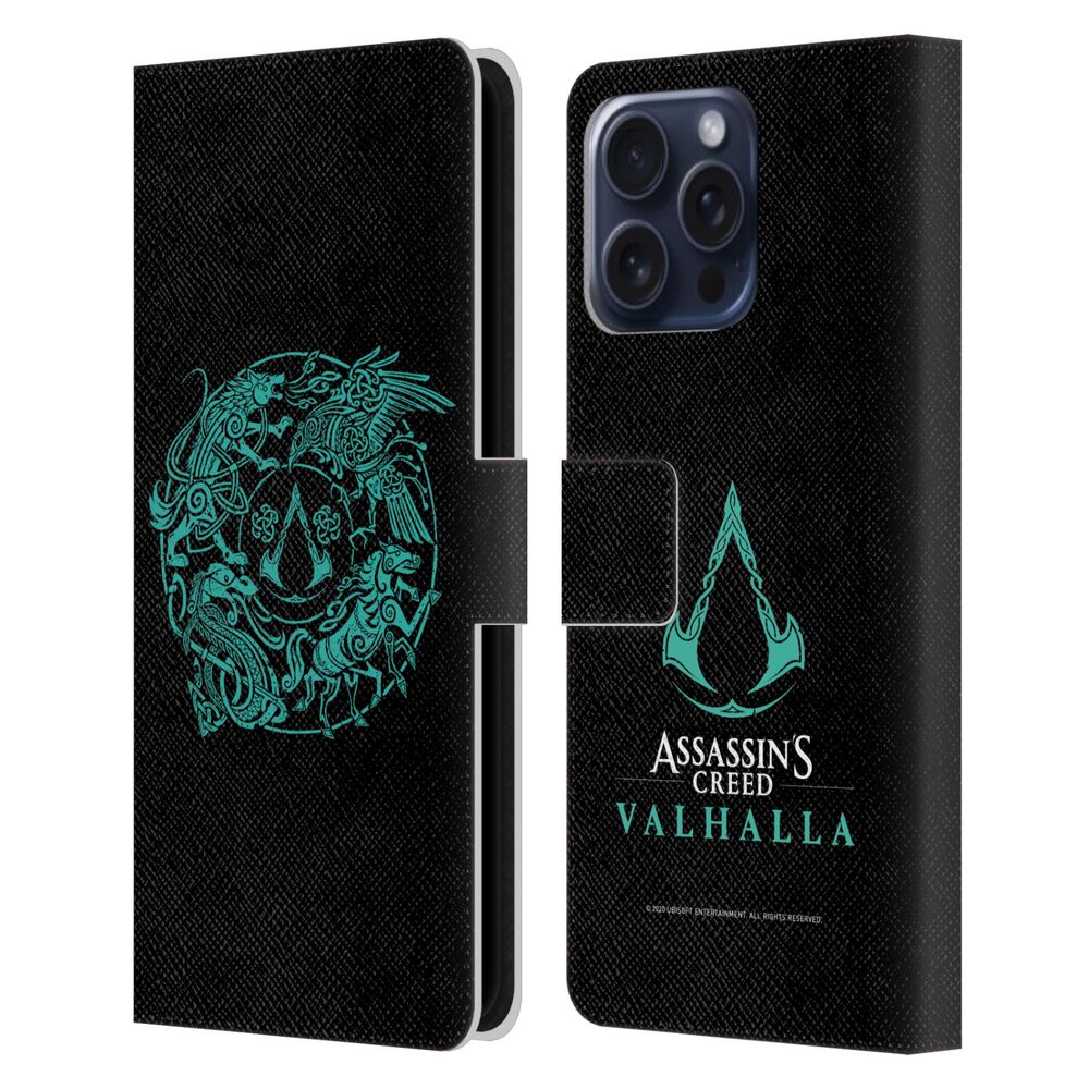 ASSASSINS CREED アサシンクリード - Valhalla Compositions And Patterns / Animals Crest レザー手帳型 / Apple iPhoneケース 【公式 / オフィシャル】