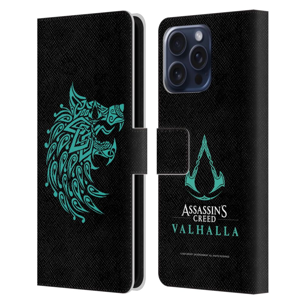 ASSASSINS CREED アサシンクリード - Valhalla Compositions And Patterns / Wolf レザー手帳型 / Apple iPhoneケース 【公式 / オフィシャル】