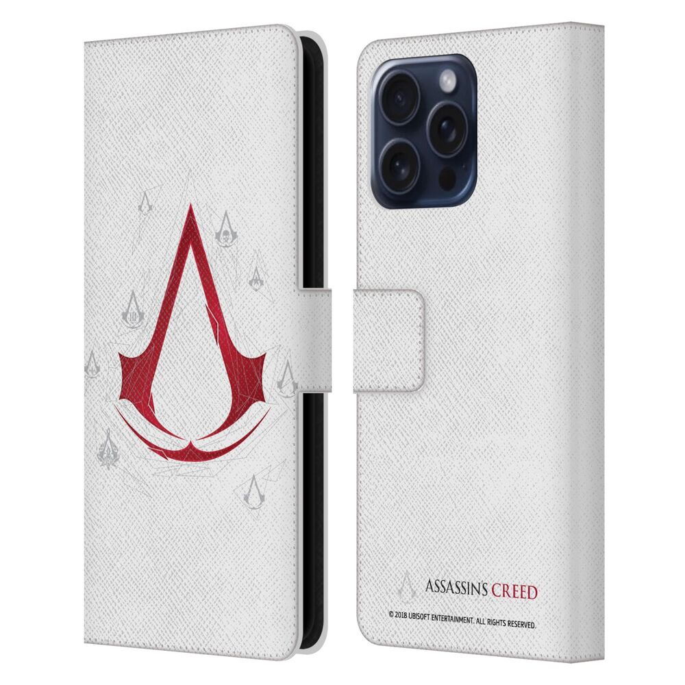 ASSASSINS CREED アサシンクリード - Legacy Logo / Geometric White レザー手帳型 / Apple iPhoneケース 【公式 / オフィシャル】