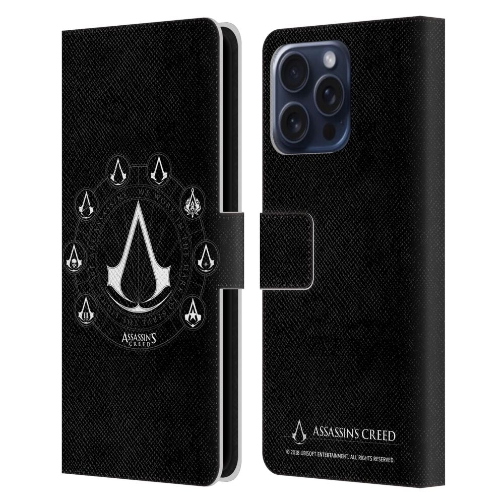 ASSASSINS CREED アサシンクリード - Legacy Logo / Crests レザー手帳型 / Apple iPhoneケース 【公式 / オフィシャル】