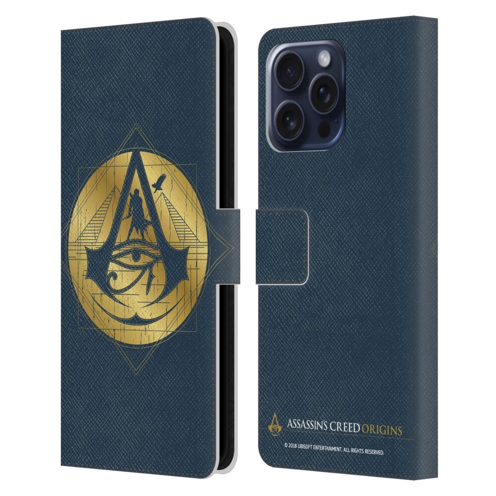 ASSASSINS CREED アサシンクリード - Origins Crests / Silhouette レザー手帳型 / Apple iPhoneケース 【公式 / オフィシャル】