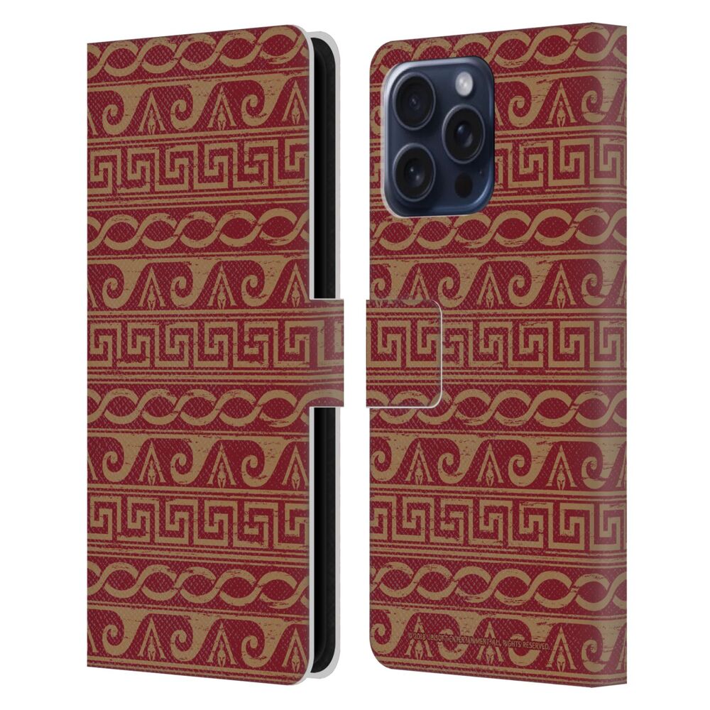 ASSASSINS CREED アサシンクリード - Odyssey Patterns / Gold Meander レザー手帳型 / Apple iPhoneケース 【公式 / オフィシャル】