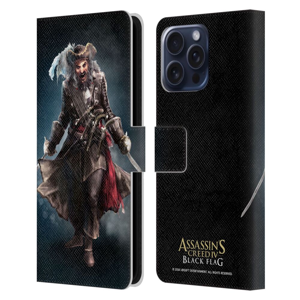 ASSASSINS CREED アサシンクリード - Black Flag Characters / Black Beard レザー手帳型 / Apple iPhoneケース 【公式 / オフィシャル】