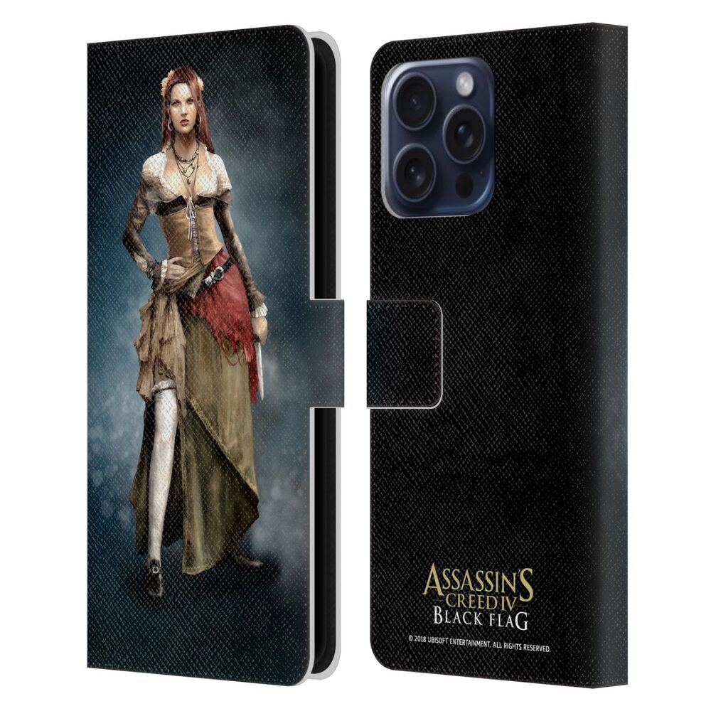 ASSASSINS CREED アサシンクリード - Black Flag Characters / Anne Bonny レザー手帳型 / Apple iPhoneケース 【公式 / オフィシャル】