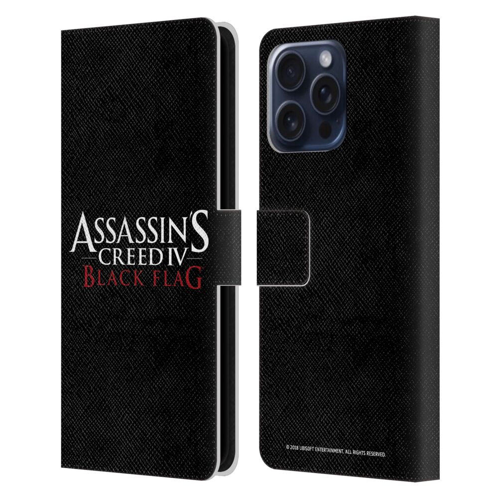 ASSASSINS CREED アサシンクリード - Black Flag Logos / White And Red レザー手帳型 / Apple iPhoneケース 【公式 / オフィシャル】