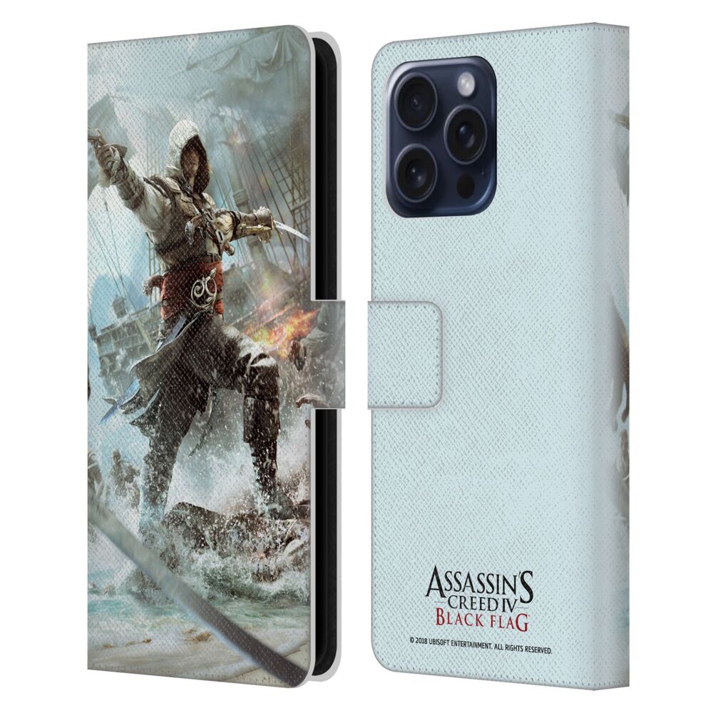 ASSASSINS CREED アサシンクリード - Black Flag Key Art / Edward on Shore 2 レザー手帳型 / Apple iPhoneケース 【公式 / オフィシャル】