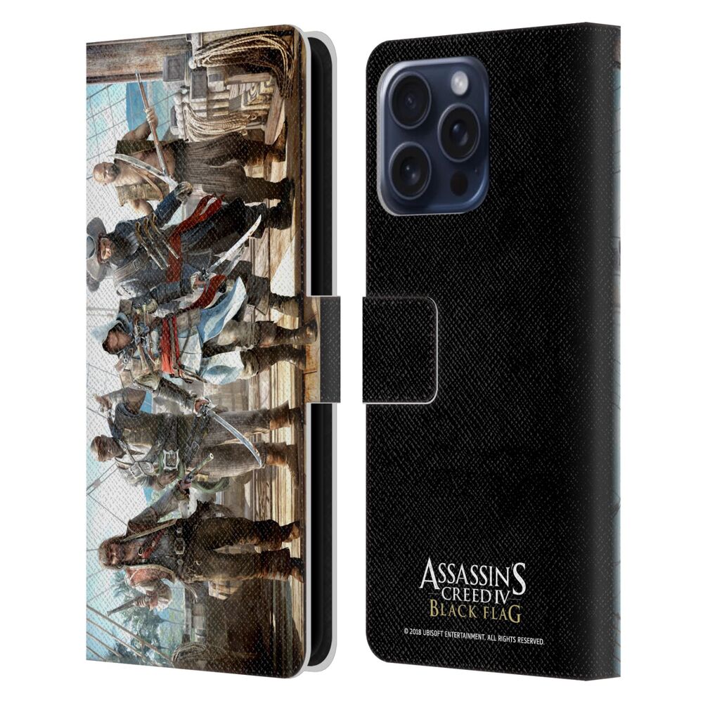 ASSASSINS CREED アサシンクリード - Black Flag Key Art / Edward Group レザー手帳型 / Apple iPhoneケース 【公式 / オフィシャル】