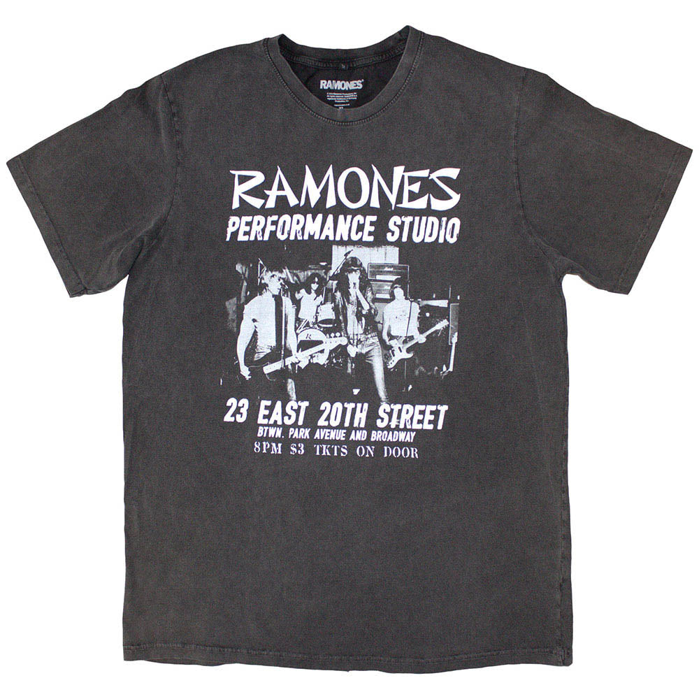 RAMONES ラモーンズ (来日 45周年 ) - East Village / Stone Wash / Tシャツ / メンズ 【公式 / オフィシャル】