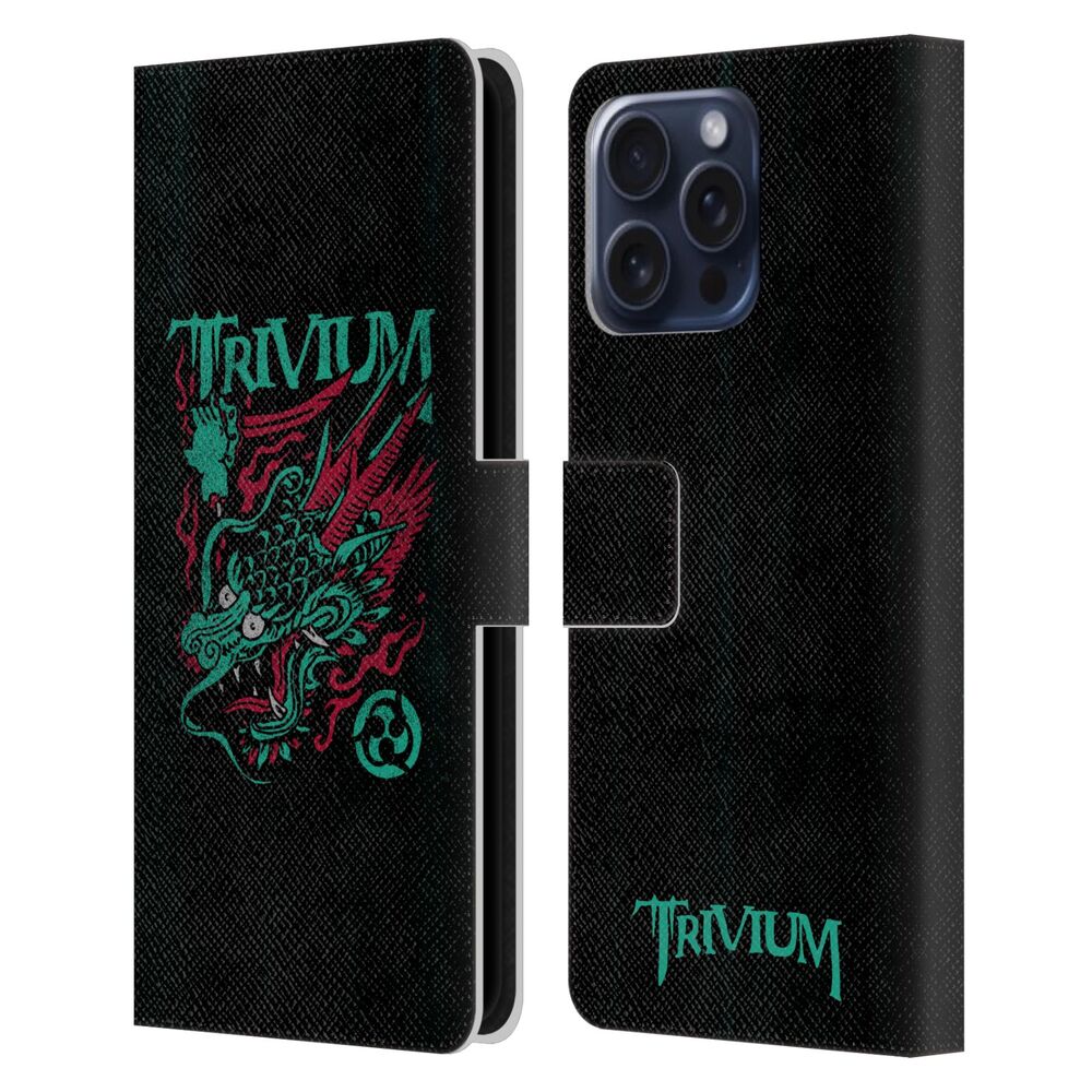 TRIVIUM トリヴィアム - Graphics / Screaming Dragon レザー手帳型 / Apple iPhoneケース 【公式 / オフィシャル】